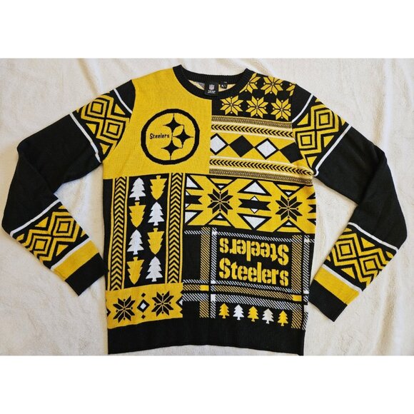 NFL Pittsburgh Steelers Busy Block Ugly Sweater Large NFL Team Apparel - Picture 1 of 10